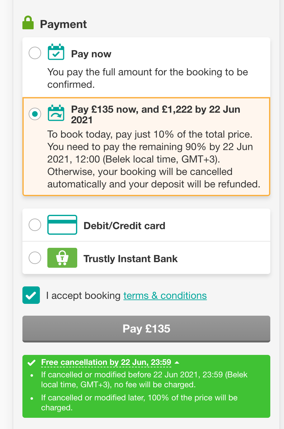 Book with low deposit