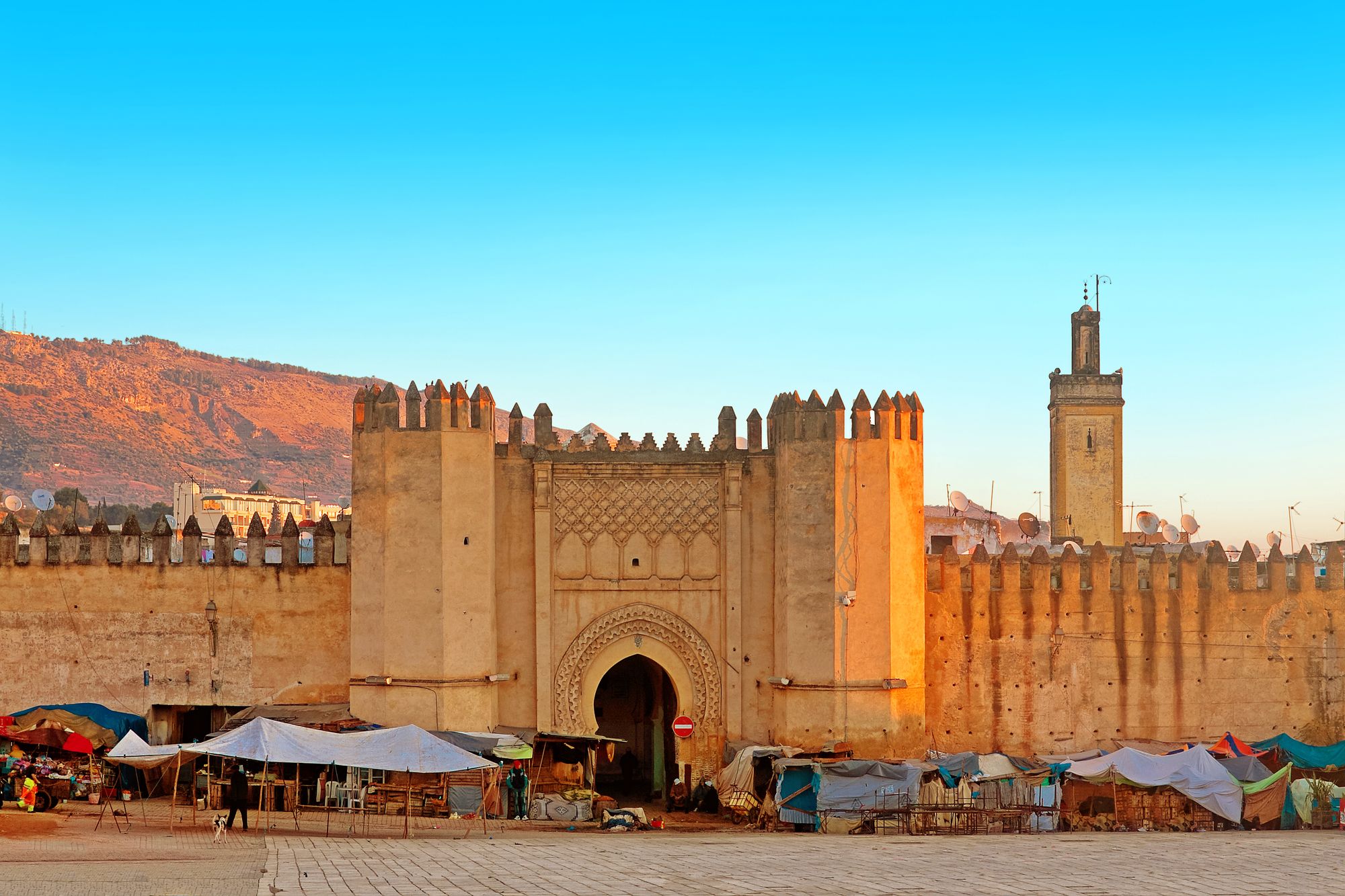 Gates to ancient medina of Fez, Morocco